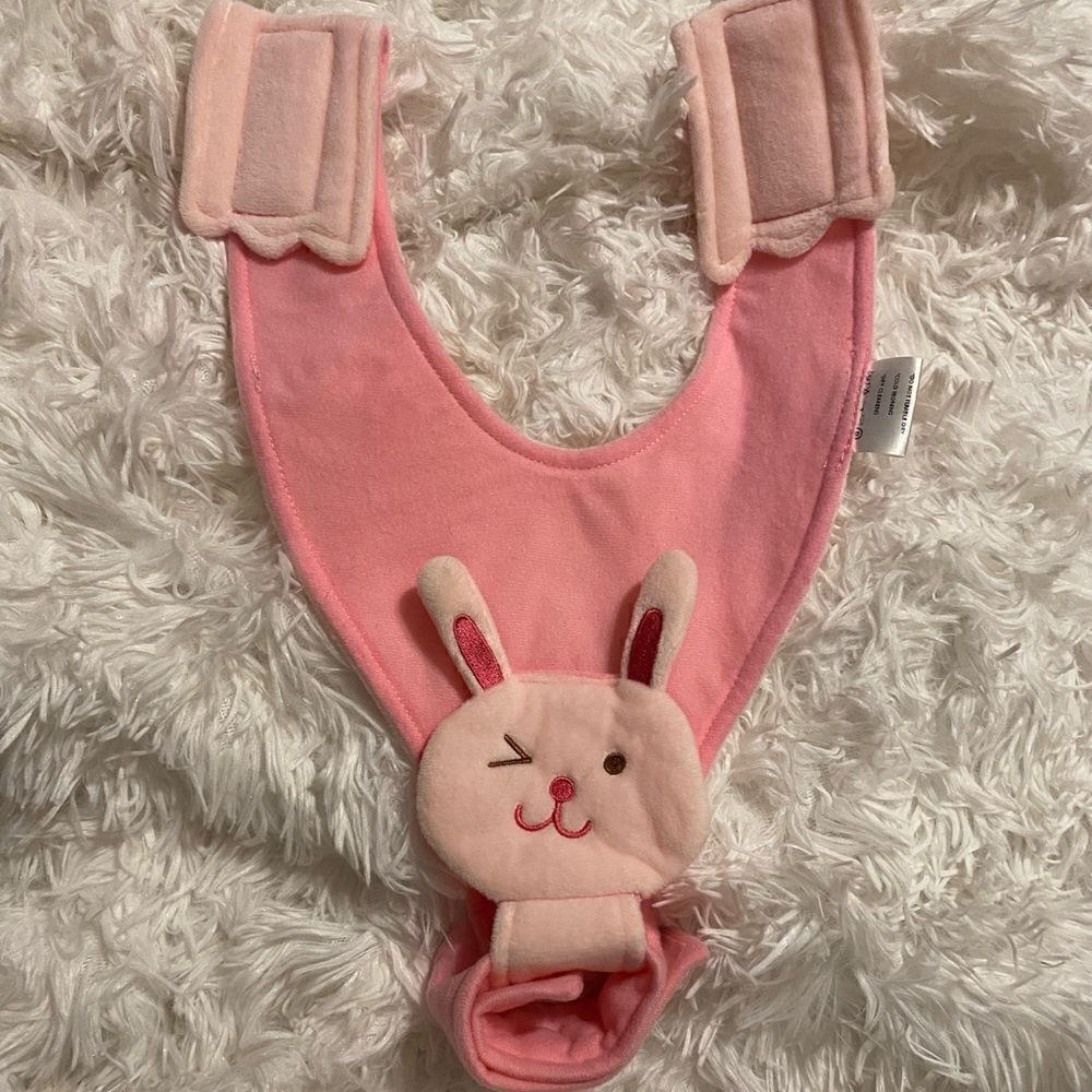 Kakiblin Hands Free Baby Bottle Holder, Pink Bunny